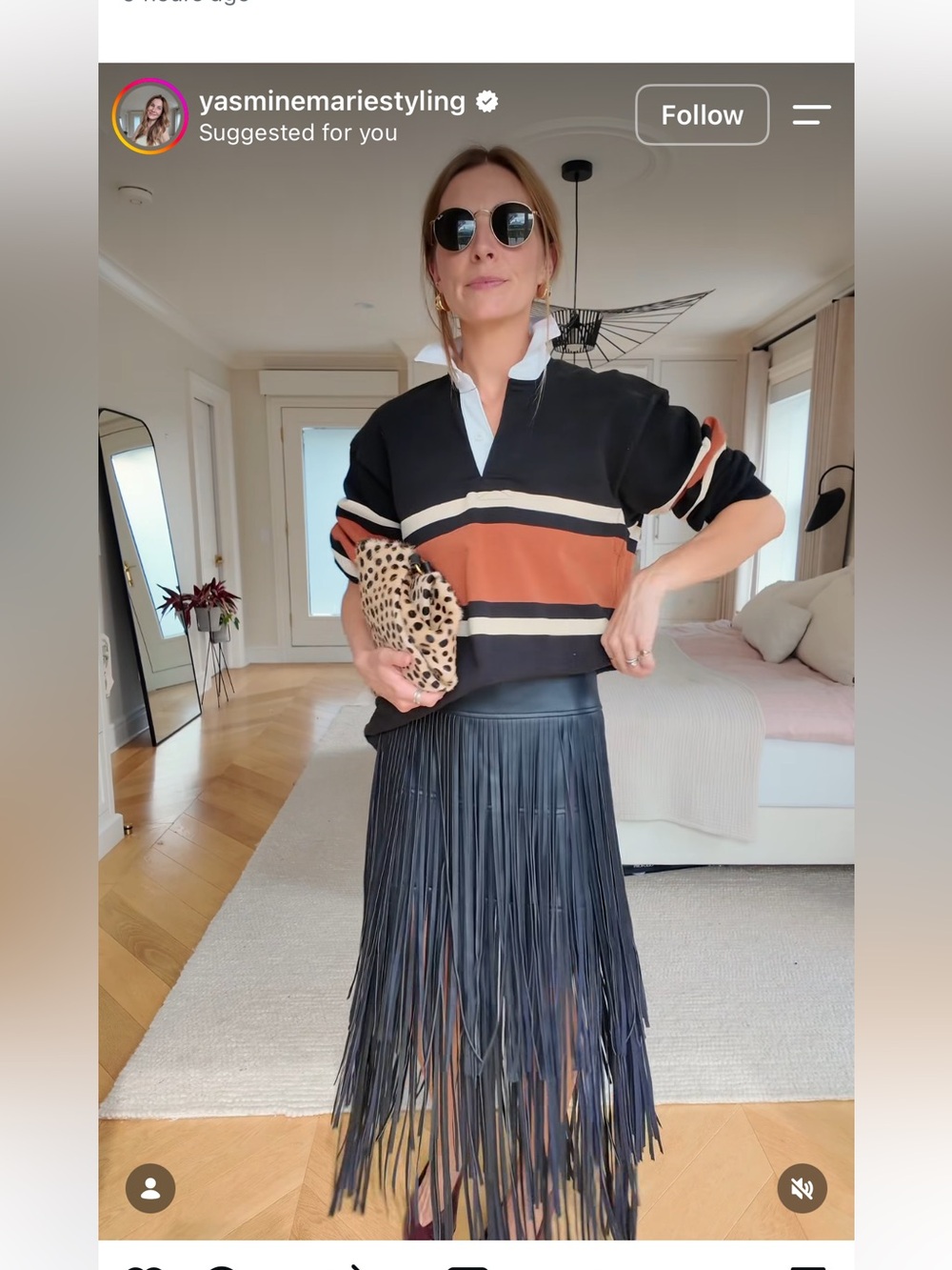 Smythe Black Fringed Skirt in suede